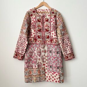 Soft Surroundings Women's La Sultana Embroidered Quilted Jacket Size S Boho